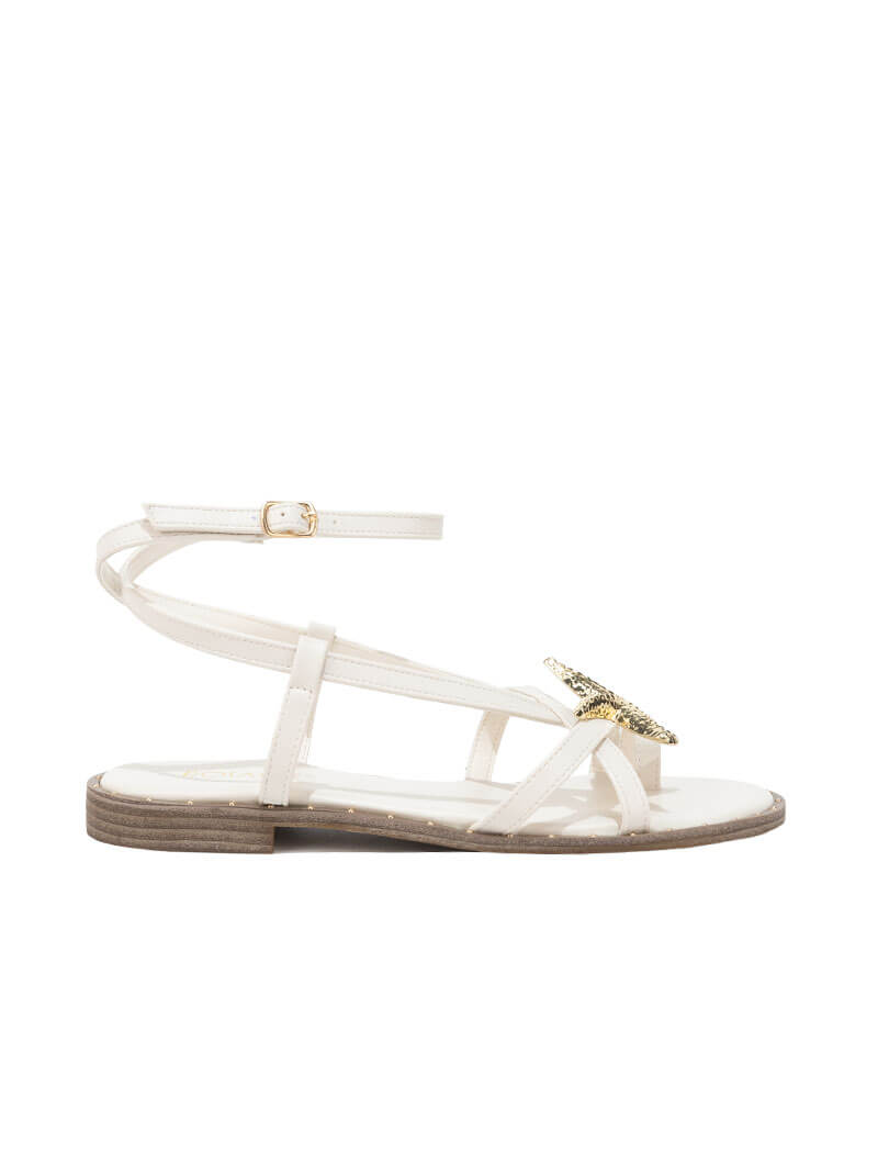 Sandales plates à détail